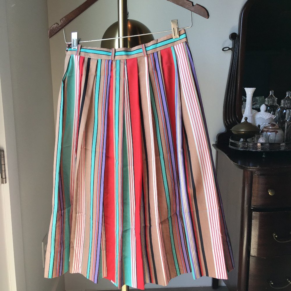 ooak vintage striped midi skirt - size s/xs